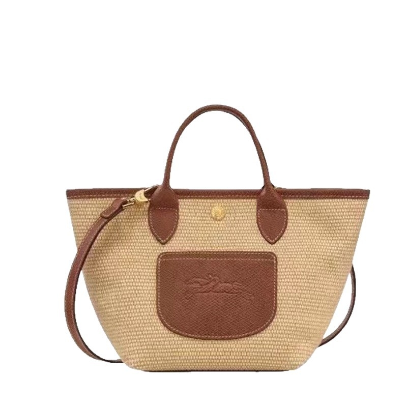 Geantă din paie pentru umăr, formă orizontală pătrată, închidere magnetică, buzunar pentru telefon și ID, căptușeală poliester — Primăvara 2025