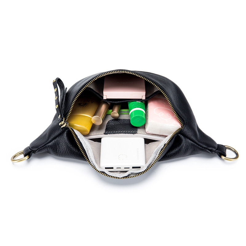 Geantă talie și crossbody în stil Urban Simplicity | Piele naturală, piele din primul strat, căptușeală poliester, buzunare interioare: buzunar cu fermoar, buzunar pentru telefon, buzunar pentru card de identificare