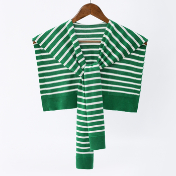 Top tricotat cu model dungi, țesătură simplă, fir core-spun, cald