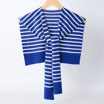 Top tricotat cu model dungi, țesătură simplă, fir core-spun, cald