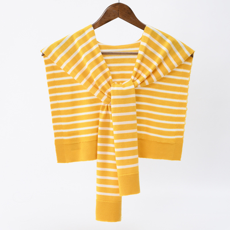 Top tricotat cu model dungi, țesătură simplă, fir core-spun, cald