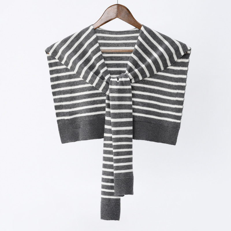 Top tricotat cu model dungi, țesătură simplă, fir core-spun, cald