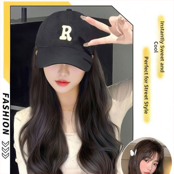 Kalapos paróka nőknek — hosszú göndör haj, természetes hatás, fehérje selyem anyag, frufru nélkül, sapkával integrált paróka, nem festhető és nem dauerolható, minden bőrtónushoz illeszkedik