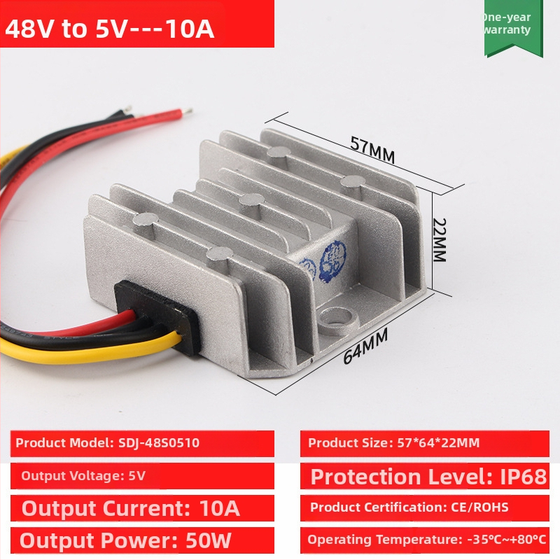 DC-DC buck-boost konverter bemenet 48V, kimenet 12V, max 30A, 350W, IP68, PWM kapcsolás