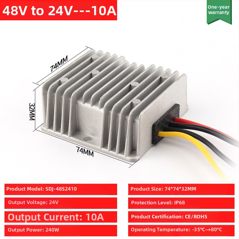 DC-DC buck-boost konverter bemenet 48V, kimenet 12V, max 30A, 350W, IP68, PWM kapcsolás