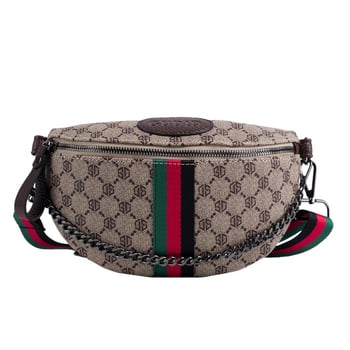 Geantă de umăr cu lanț – PU piele, căptușeală poliester, închidere cu fermoar, buzunar interior cu fermoar, structură moale