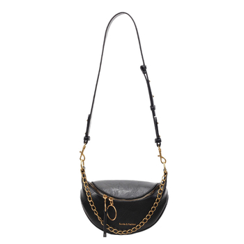 Haoang Unisex PU saddle bag s lancem remenom, zatvaranje na zip, unutarnja džep s zipom