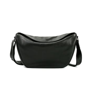 Ženska crossbody torba, korejski stil polumjesec Dumpling Bag, prva sloj teleće kože, zatvarač, unutarnje pretince: pretinac sa zatvaračem, džep za telefon, ID