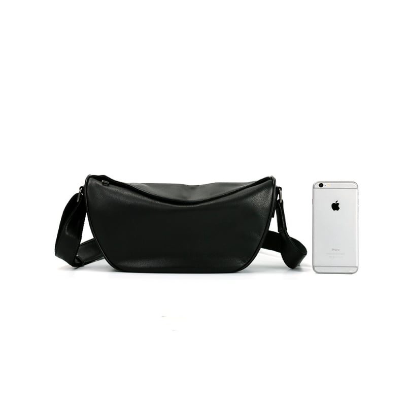 Ženska crossbody torba, korejski stil polumjesec Dumpling Bag, prva sloj teleće kože, zatvarač, unutarnje pretince: pretinac sa zatvaračem, džep za telefon, ID