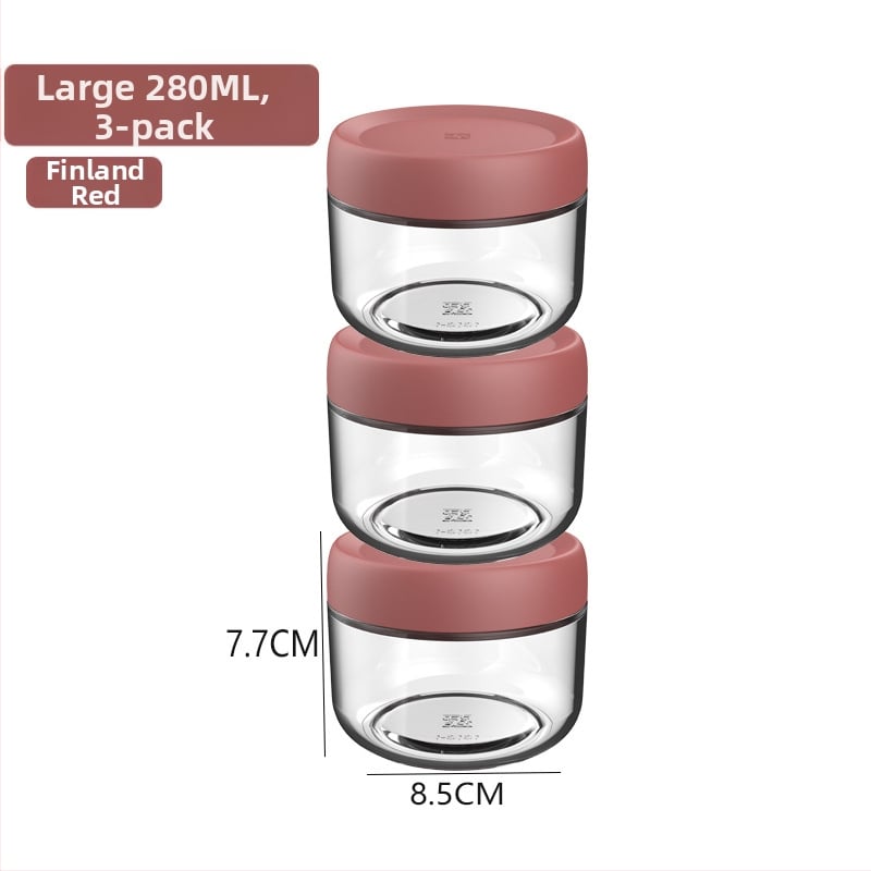 Стъклени запечатани буркани за съхранение на храна, кръгла форма, до 300 мл, модерен минималистичен стил.