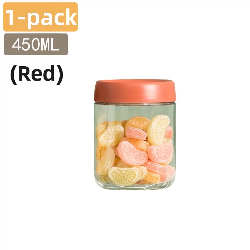 Стъклени запечатани буркани за съхранение на храна, кръгла форма, до 300 мл, модерен минималистичен стил.