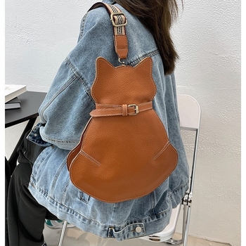 Ženska PU crossbody torbica, ulični stil, zaobljeni oblik, zatvarač na zip, unutarnja pretinac s zipom