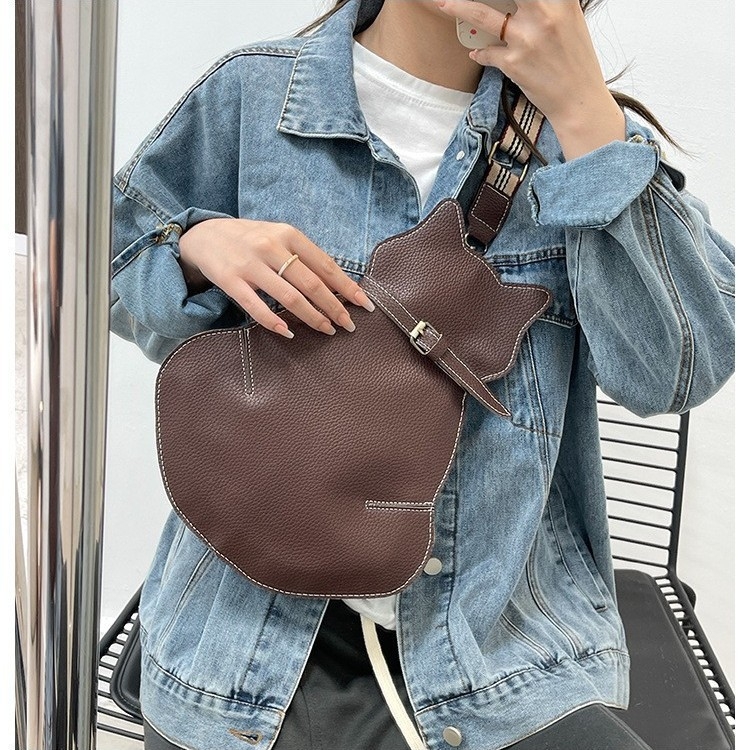 Ženska PU crossbody torbica, ulični stil, zaobljeni oblik, zatvarač na zip, unutarnja pretinac s zipom