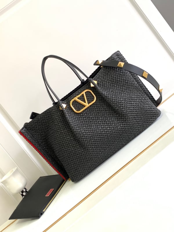 Torba tote od rafije, euro-američki retro stil, podstava od kože krave, proljetno izdanje 2025, šifra proizvoda 9865