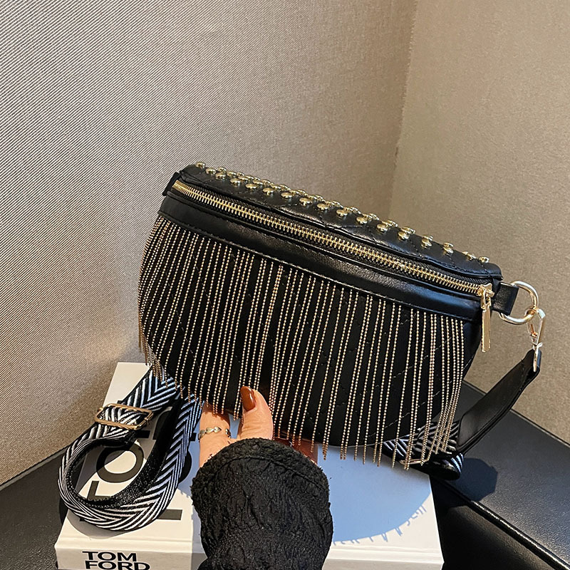 Ženska PU torba s tasselom – ulični stil, zatvarač, džep za telefon, vanjski patch džep
