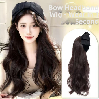 Fejbandás paróka, hosszú haj, egy darabos, levehető félfej dizájn, matt selyem haj, frufru egyenes vagy ferde