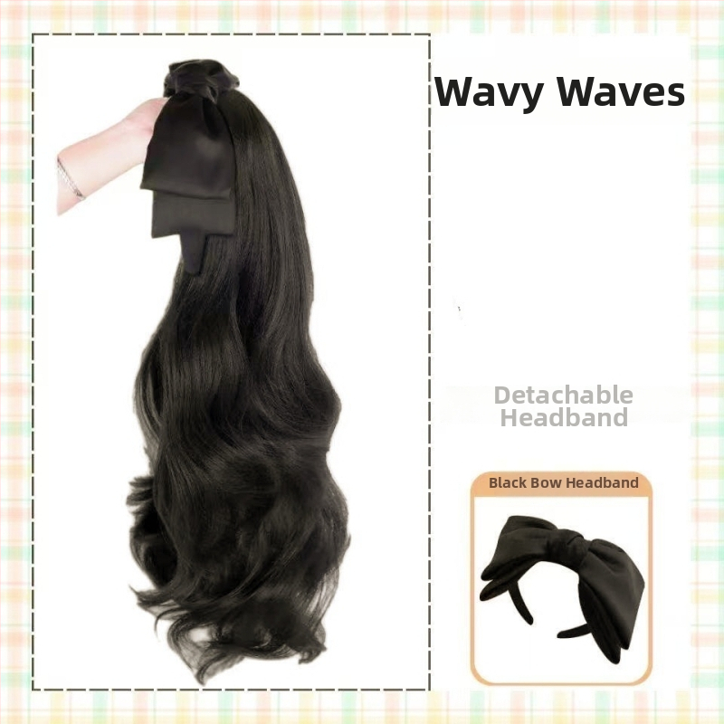 Fejbandás paróka, hosszú haj, egy darabos, levehető félfej dizájn, matt selyem haj, frufru egyenes vagy ferde