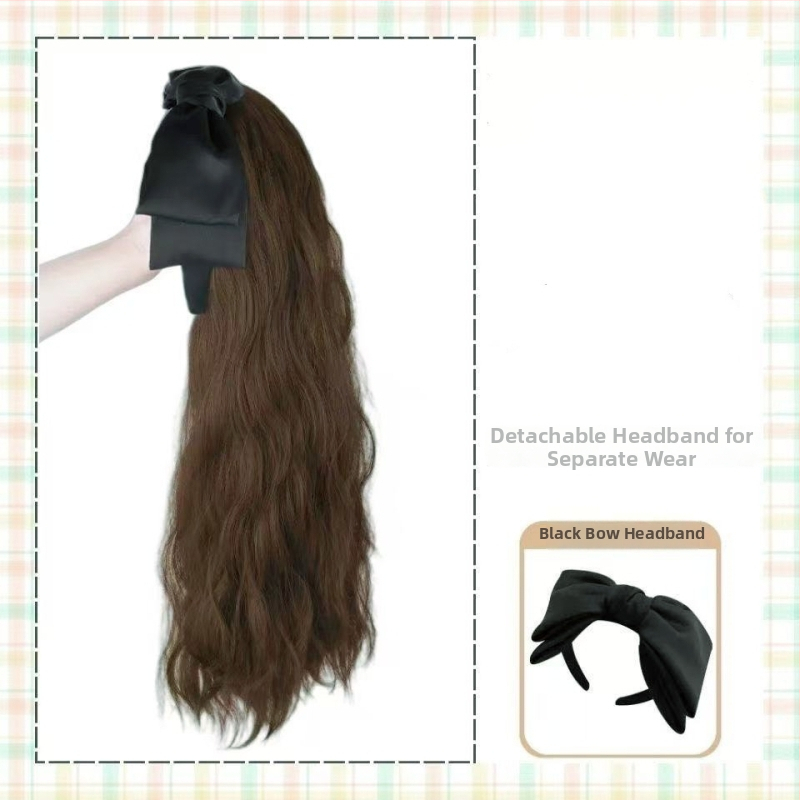Fejbandás paróka, hosszú haj, egy darabos, levehető félfej dizájn, matt selyem haj, frufru egyenes vagy ferde