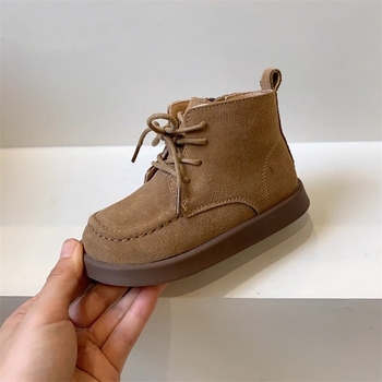 Dječje martinske čizme u korejskom stilu, srednje visoke, sintetička koža, mekana potplat, bočni zip, jesen-zima 2025