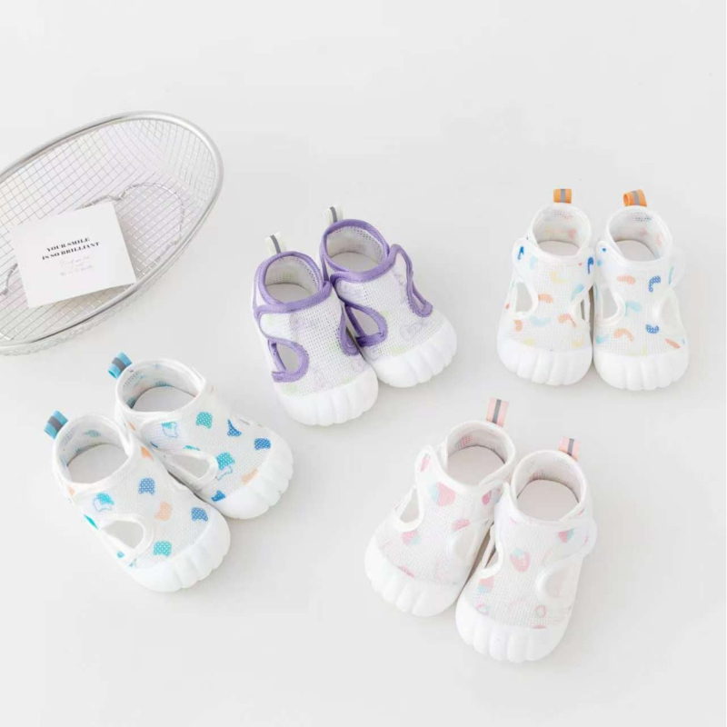 Sandale pentru copii unisex, din plasă, aerisite, antiderapante, închidere Velcro