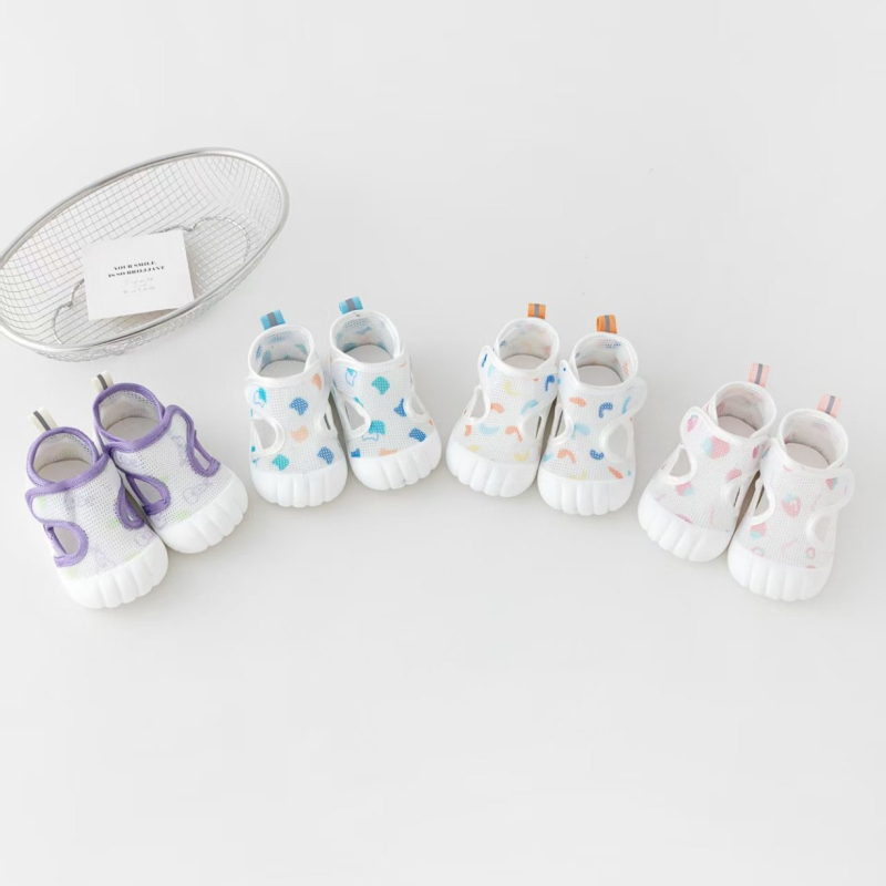 Sandale pentru copii unisex, din plasă, aerisite, antiderapante, închidere Velcro