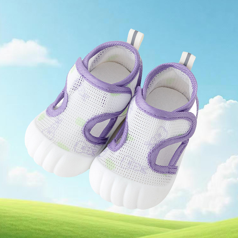 Sandale pentru copii unisex, din plasă, aerisite, antiderapante, închidere Velcro