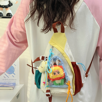 Geantă crossbody din material Oxford, închidere cu fermoar, buzunar exterior 3D și buzunar intern pentru documente