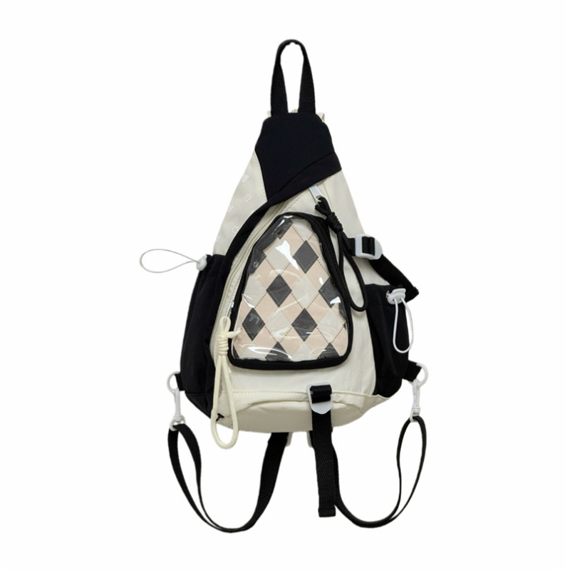 Geantă crossbody din material Oxford, închidere cu fermoar, buzunar exterior 3D și buzunar intern pentru documente