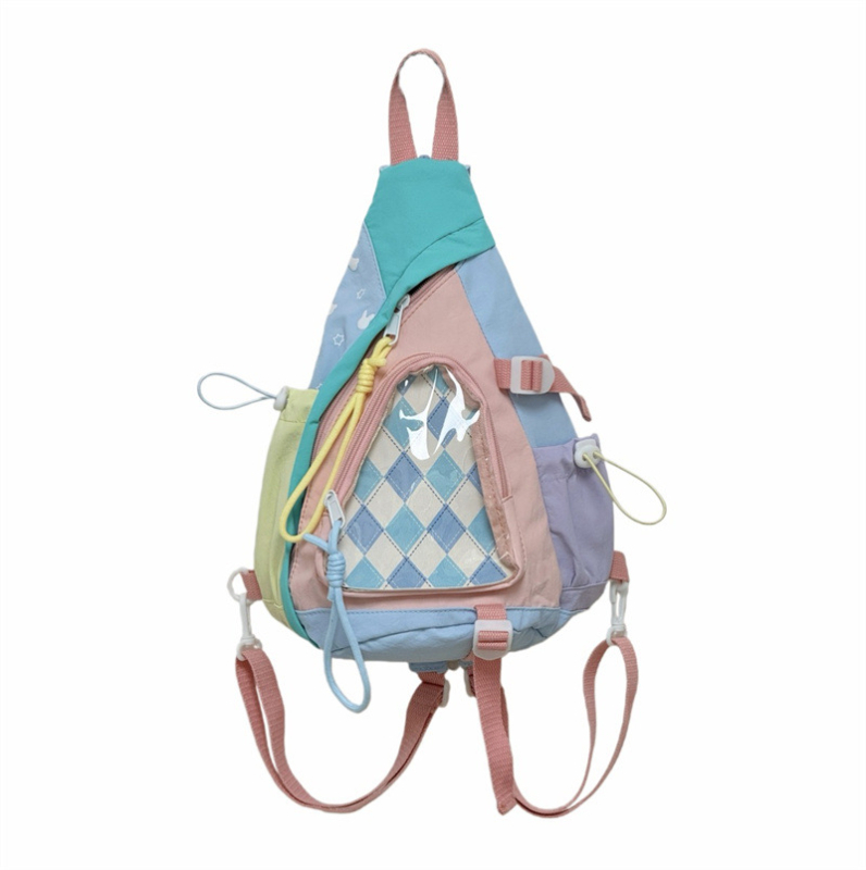 Geantă crossbody din material Oxford, închidere cu fermoar, buzunar exterior 3D și buzunar intern pentru documente