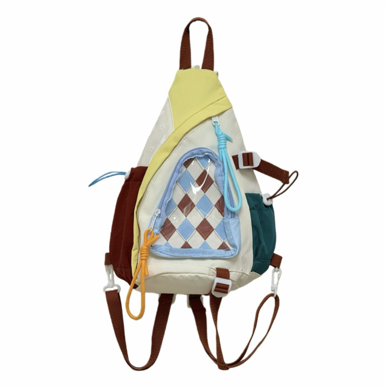 Geantă crossbody din material Oxford, închidere cu fermoar, buzunar exterior 3D și buzunar intern pentru documente