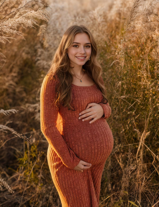 Rochie cu decolteu în V, mâneci lungi, țesătură bumbac-poliester, 95% poliester, lungime midi