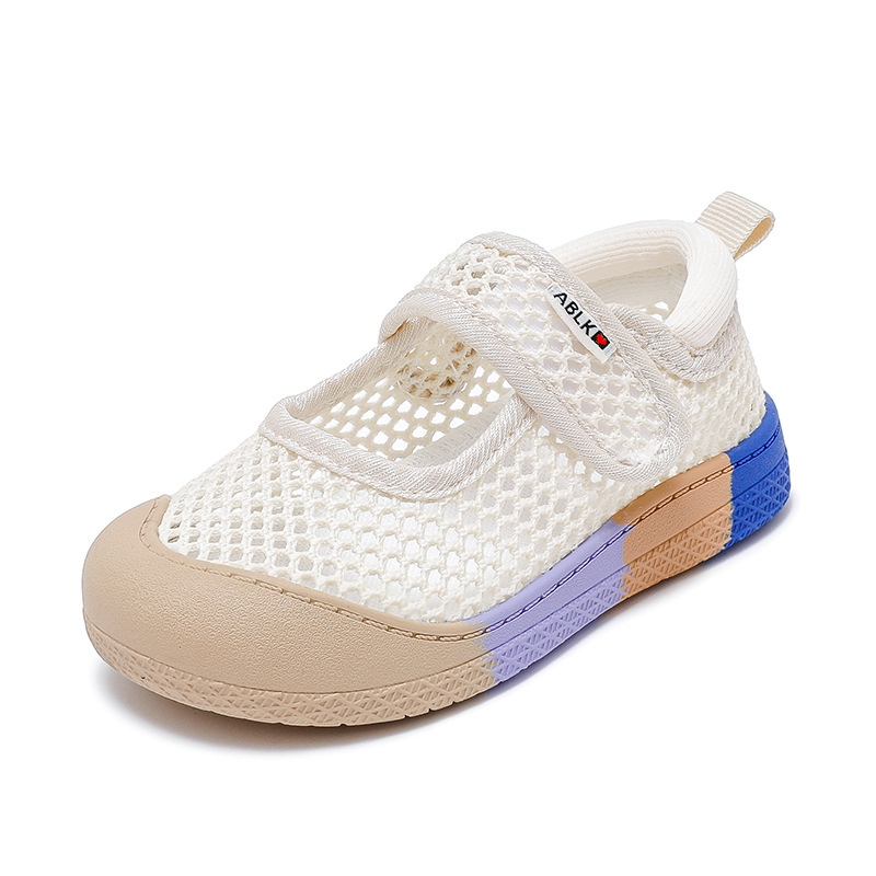 Sandale pentru copii, vară, din plasă respirabilă, închidere Velcro, talpă din cauciuc, pentru 12–36 de luni