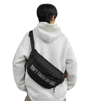 Geantă bărbați crossbody cu capac — PVC, închidere cu fermoar, buzunar pentru telefon, căptușeală din poliester