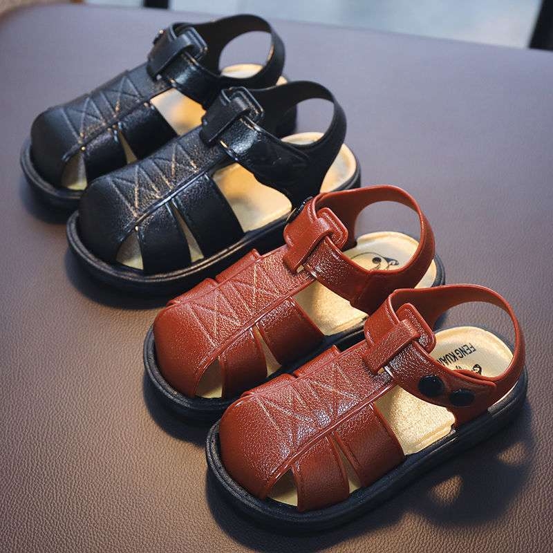 Sandale pentru bebeluși și copii mici, piele sintetică respirabilă, talpă antiderapantă, design simplu, 12–36 luni
