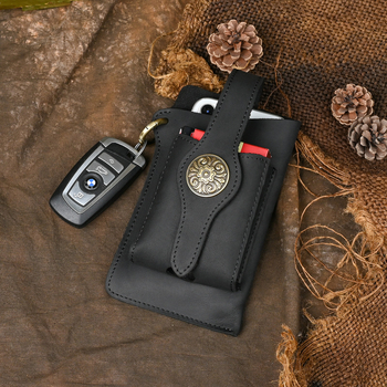 Gențiță de talie pentru bărbați din piele naturală, model YB020 Thunder Grass, stil literar și național, multifuncțională