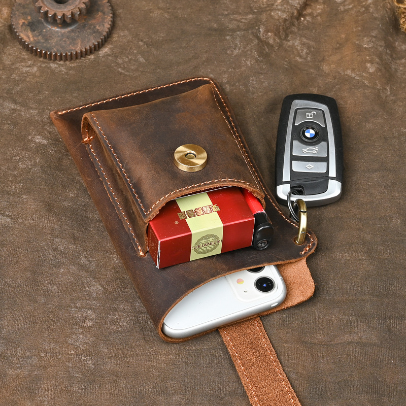 Gențiță de talie pentru bărbați din piele naturală, model YB020 Thunder Grass, stil literar și național, multifuncțională