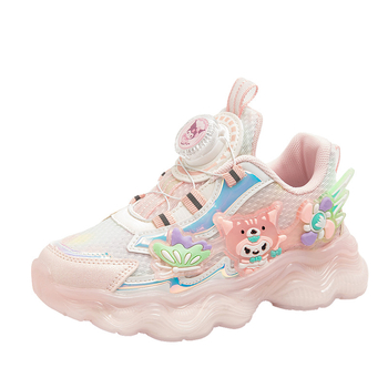 Pantofi sport pentru fete pentru alergare: partea superioară din plasă, talpă EVA, ușori, antiderapante, imprimeu desen animat