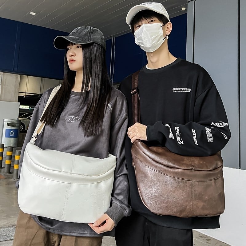 Muška PU crossbody torba – horizontalni kvadratni oblik, trodimenzionalno vanjsko kućište, zatvaranje na zip, unutarnja sandvič džep sa zipom