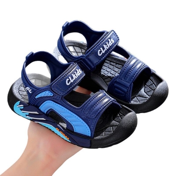 Sandale unisex pentru copii, partea superioară din PVC, talpă din PVC, imprimeu cu desene animate, închidere Velcro