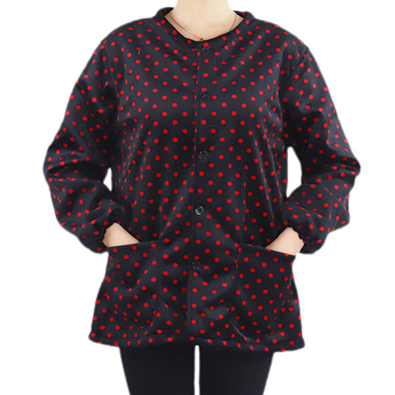 Κορεατικού στυλ ποδιά με μανίκια από κρυστάλλινο βελούδο, αντιβρωμιστικό ρουχισμό εργασίας, μοτίβο κύκλος/καρδιά