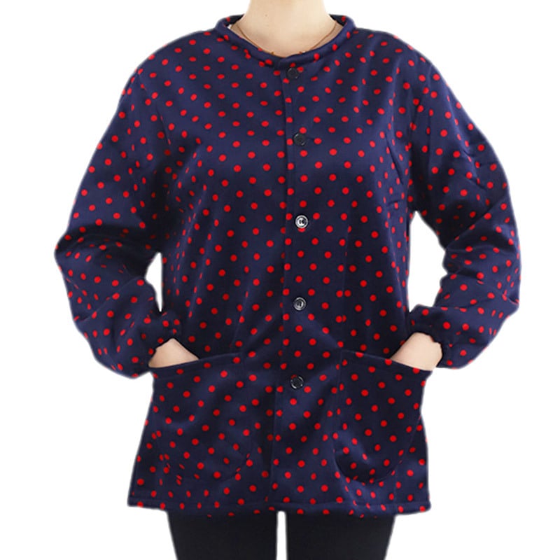 Κορεατικού στυλ ποδιά με μανίκια από κρυστάλλινο βελούδο, αντιβρωμιστικό ρουχισμό εργασίας, μοτίβο κύκλος/καρδιά