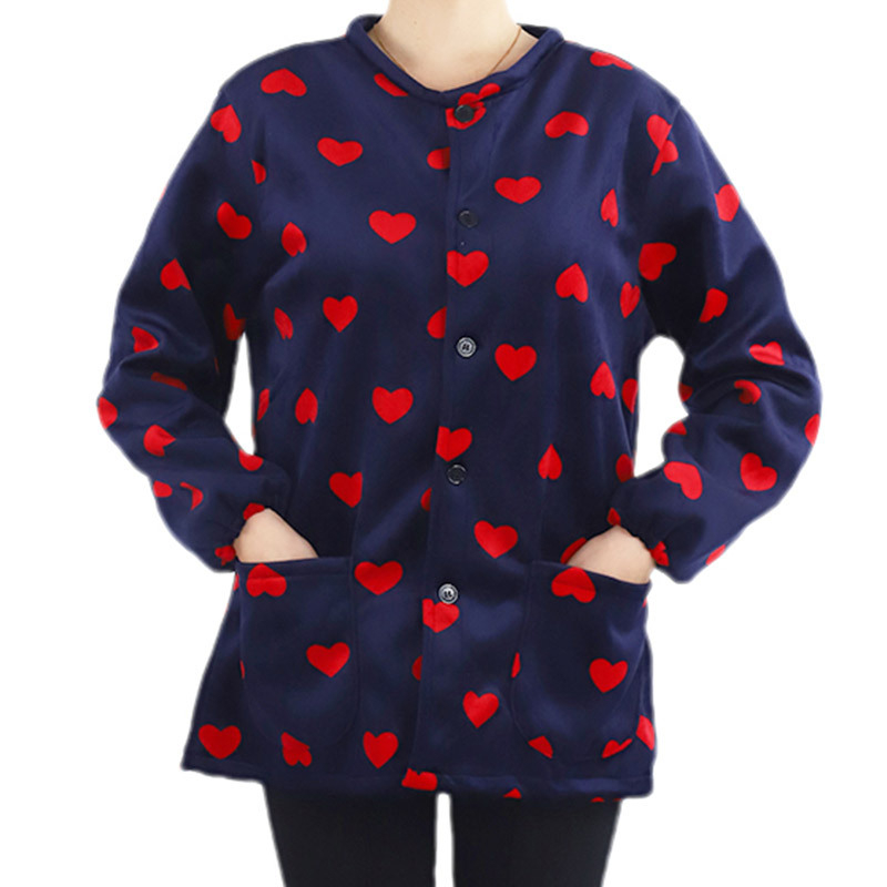 Κορεατικού στυλ ποδιά με μανίκια από κρυστάλλινο βελούδο, αντιβρωμιστικό ρουχισμό εργασίας, μοτίβο κύκλος/καρδιά