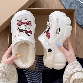 Ženske Crocs papuče s plišanim podstavkom, zimsko-jesenski model, debela potplata 6–7 cm, EVA gornji dio i potplat, protuklizne