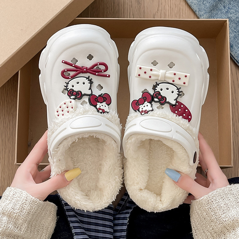 Ženske Crocs papuče s plišanim podstavkom, zimsko-jesenski model, debela potplata 6–7 cm, EVA gornji dio i potplat, protuklizne