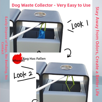 Skladací čistič výkalov psa, s automatickou funkciou, z plastu, vrátane vreciek