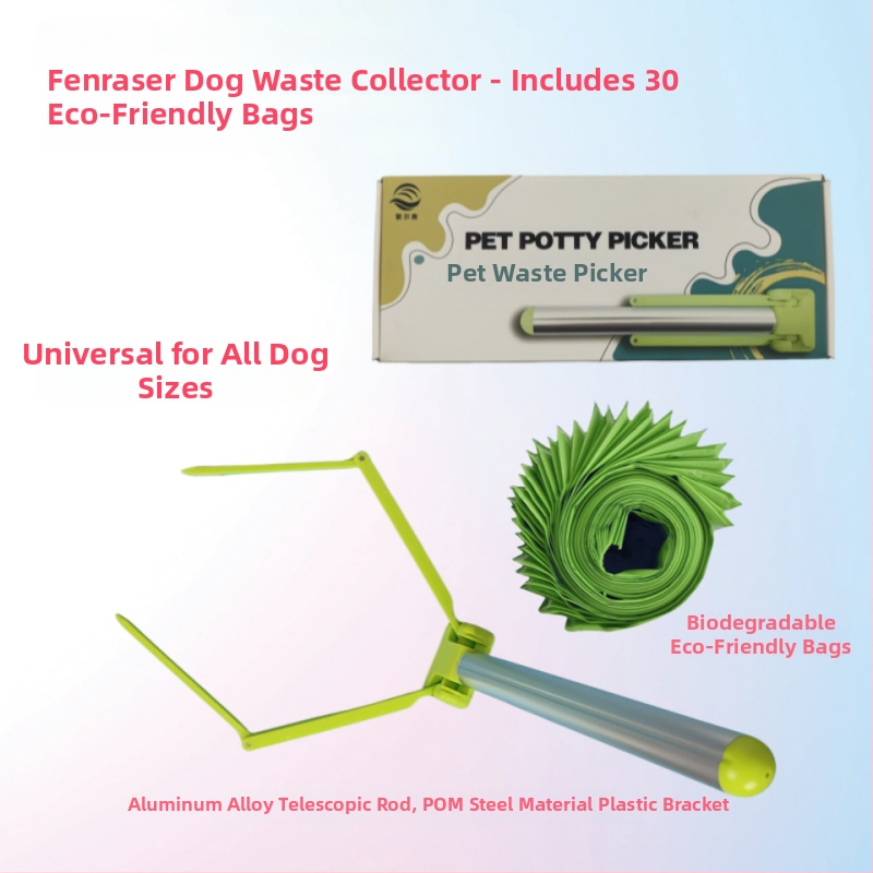 Skladací čistič výkalov psa, s automatickou funkciou, z plastu, vrátane vreciek