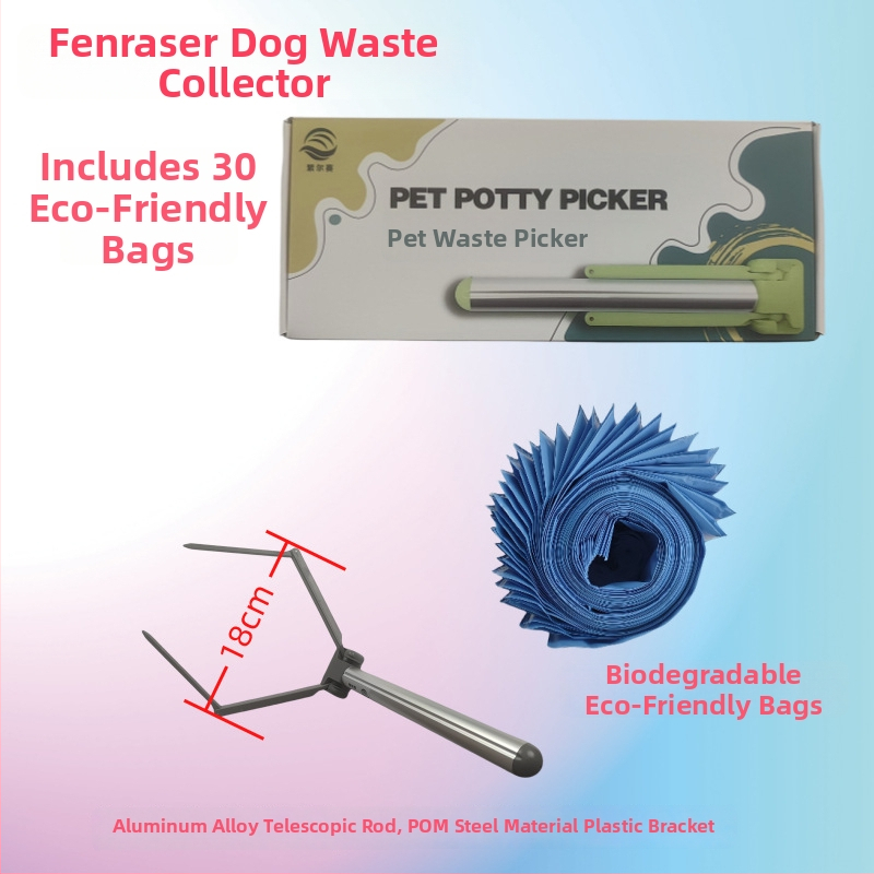 Skladací čistič výkalov psa, s automatickou funkciou, z plastu, vrátane vreciek