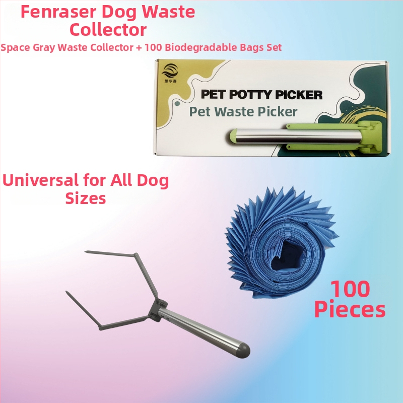 Skladací čistič výkalov psa, s automatickou funkciou, z plastu, vrátane vreciek