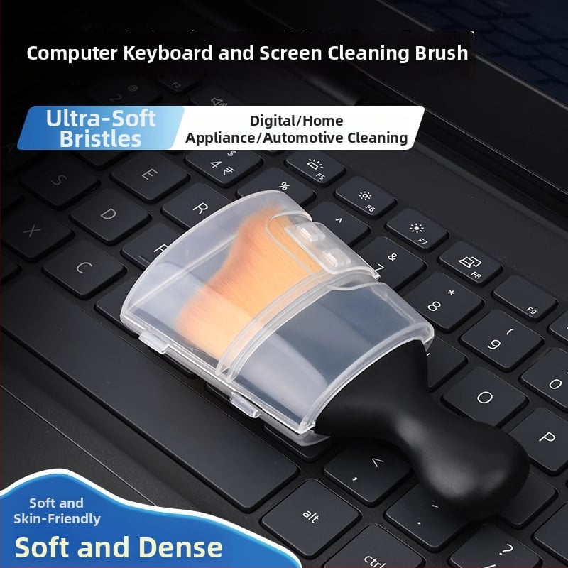 Počítačová čistiaca kefka s mäkkými štetinami z mikrovlákna, pre notebook a obrazovku, antistatická