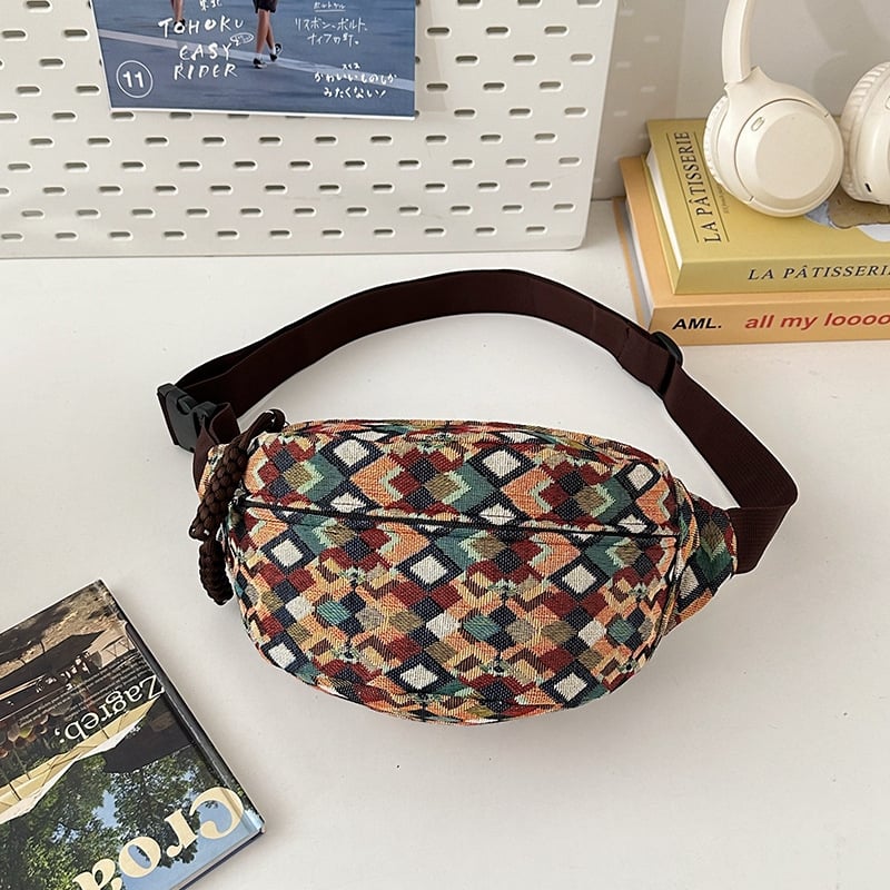 Geantă crossbody, formă dumpling, nailon, fermoar, buzunar pentru telefon, Primăvara 2025